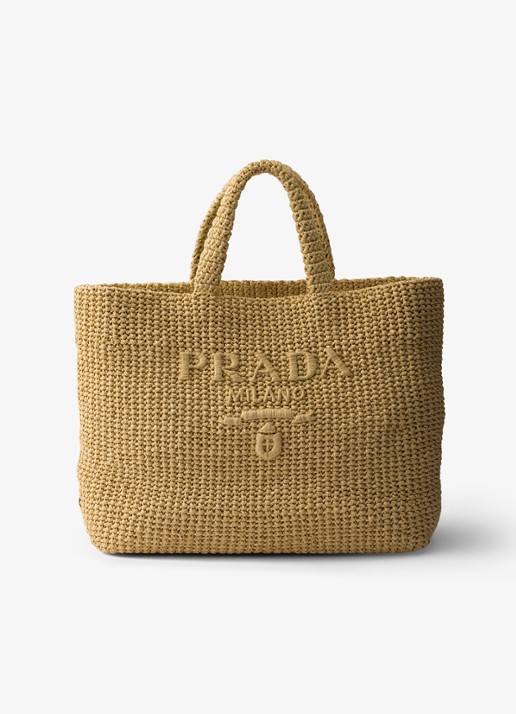 Prada Shopper van crochet met logo
