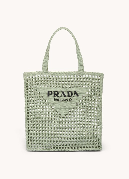 Prada Shopper van raffia - voorkant 2 mint