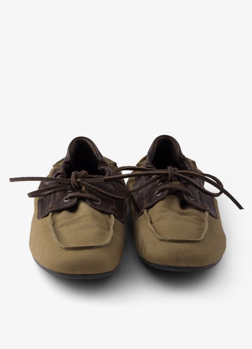 Prada Shuffle bootschoen met kalfsleren details - detail 6 groen