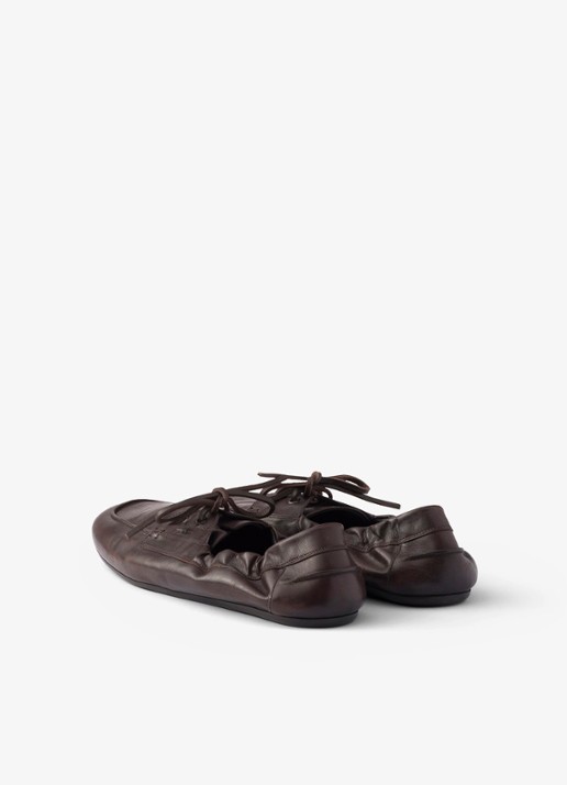 Prada Shuffle bootschoen van kalfsleer - achterkant bruin