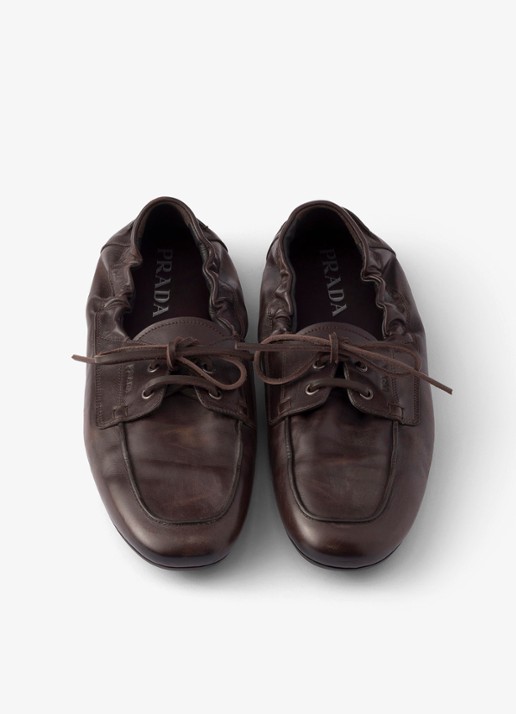 Prada Shuffle bootschoen van kalfsleer - detail 2 bruin