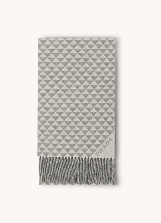 Prada Sjaal in kasjmierblend met grafische print 190 x 30 cm