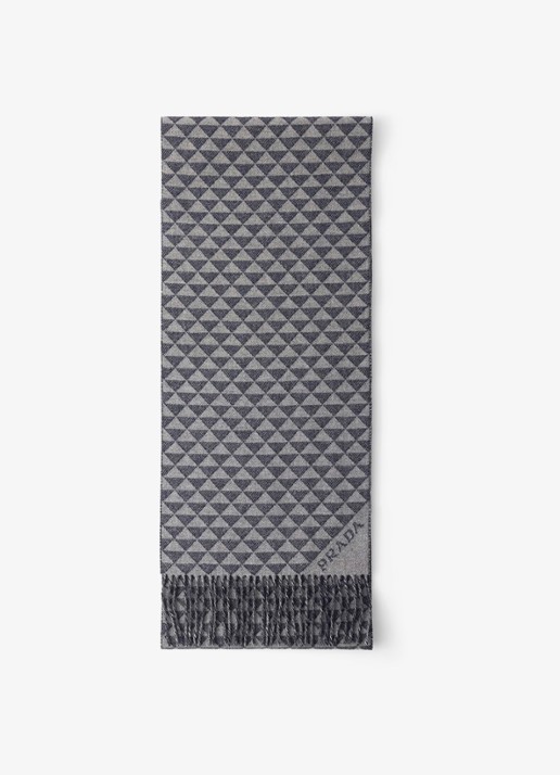 Prada Sjaal in kasjmierblend met grafische print 190 x 30 cm