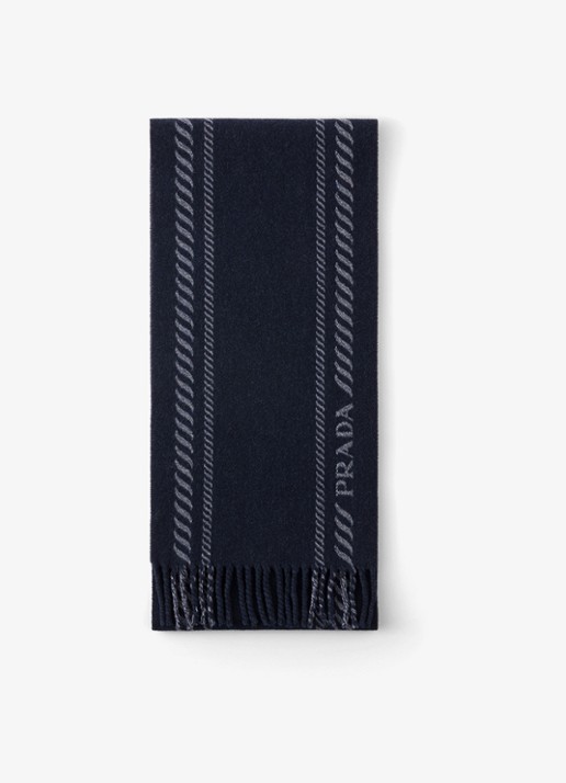Prada Sjaal in kasjmierblend met logo 180 x 28 cm