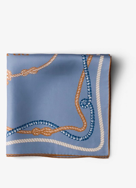 Prada Sjaal van zijde met print 55 x 55 cm - voorkant 3 blauw