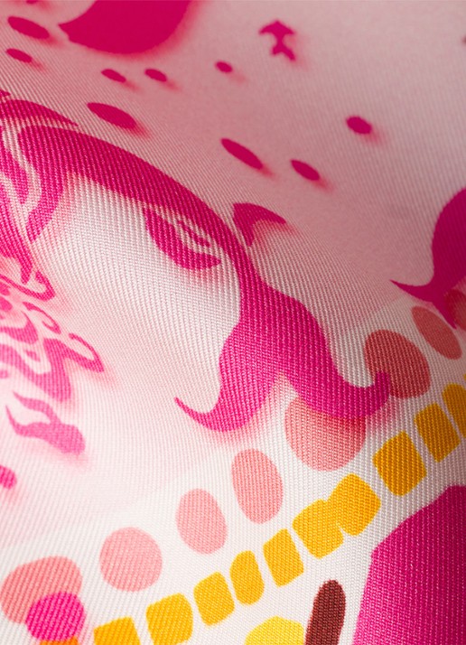 Prada Sjaal van zijde met print 55 x 55 cm - detail 3 roze