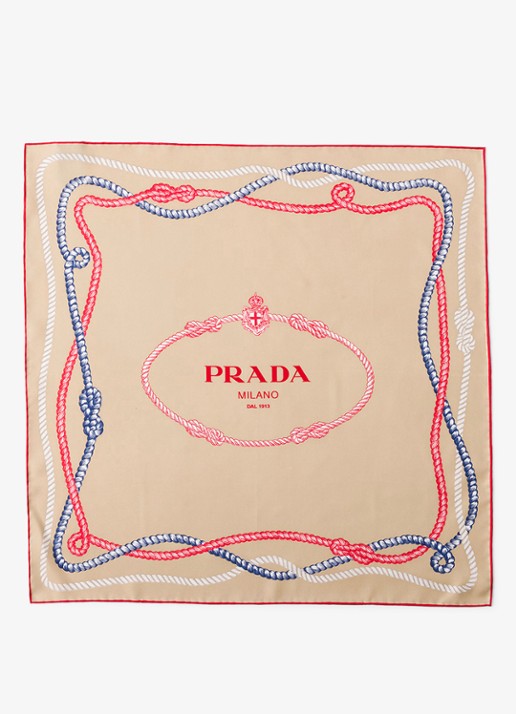 Prada Sjaal van zijde met print 55 x 55 cm