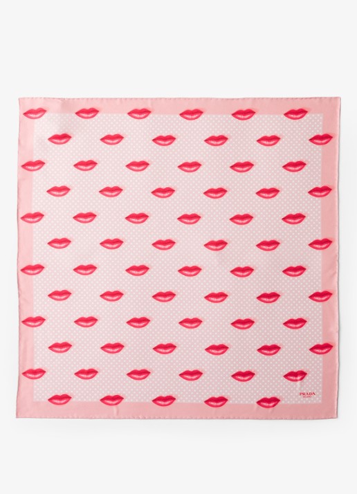 Prada Sjaal van zijde met print 55 x 55 cm