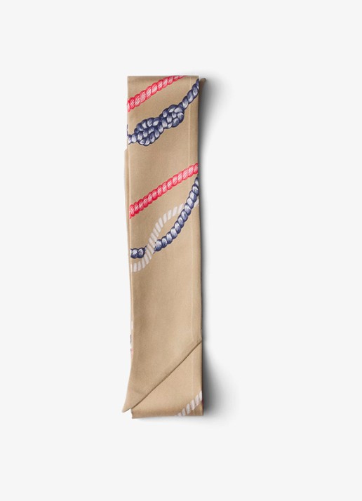 Prada Sjaal van zijde met print 85 x 6 cm - voorkant 3 beige