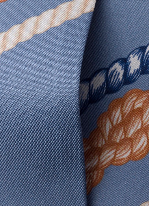 Prada Sjaal van zijde met print 85 x 6 cm - detail 3 lichtblauw