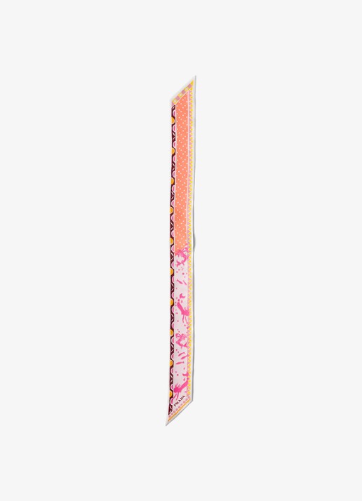 Prada Sjaal van zijde met print 85 x 6 cm - voorkant 2 roze