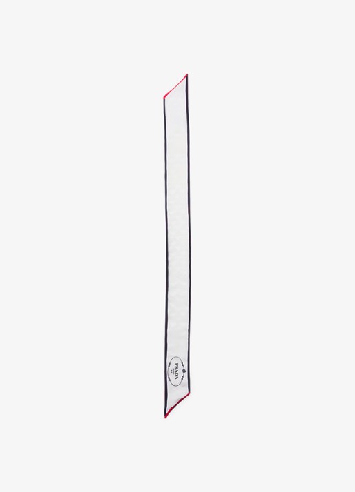 Prada Skinny sjaal van zijde met logoprint 85 x 6 cm
