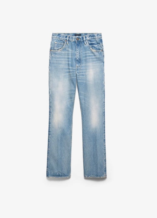 Prada Slim fit jeans met verwassen afwerking - voorkant 5 indigo