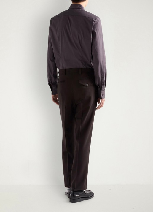 Prada Slim fit overhemd van katoen - achterkant grijs