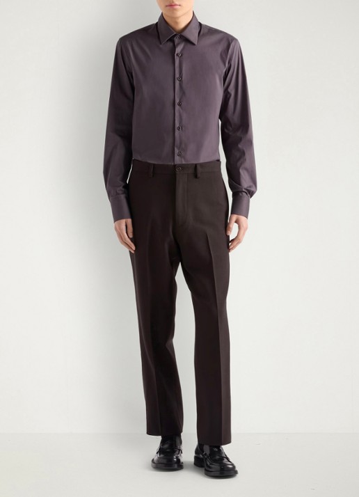 Prada Slim fit overhemd van katoen - voorkant 5 grijs