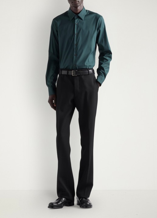 Prada Slim fit overhemd van katoen - voorkant 2 groen