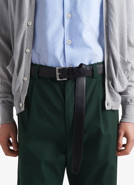 Prada Slim fit pantalon met plooidetail - detail 6 groen