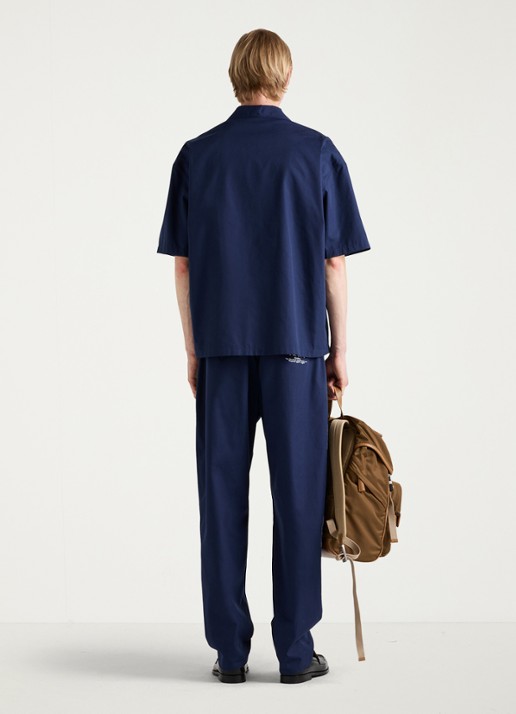 Prada Slim fit pantalon met plooidetail - achterkant 3 donkerblauw