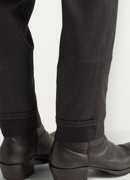 Prada Slim fit pantalon van scheerwol - detail 6 antraciet