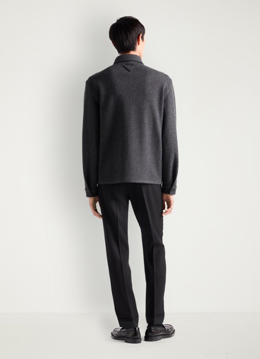 Prada Slim fit pantalon van wol - achterkant 6 zwart