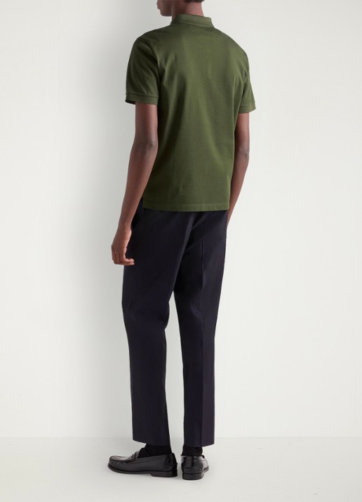 Prada Slim fit polo van piqué katoen met logo - achterkant groen
