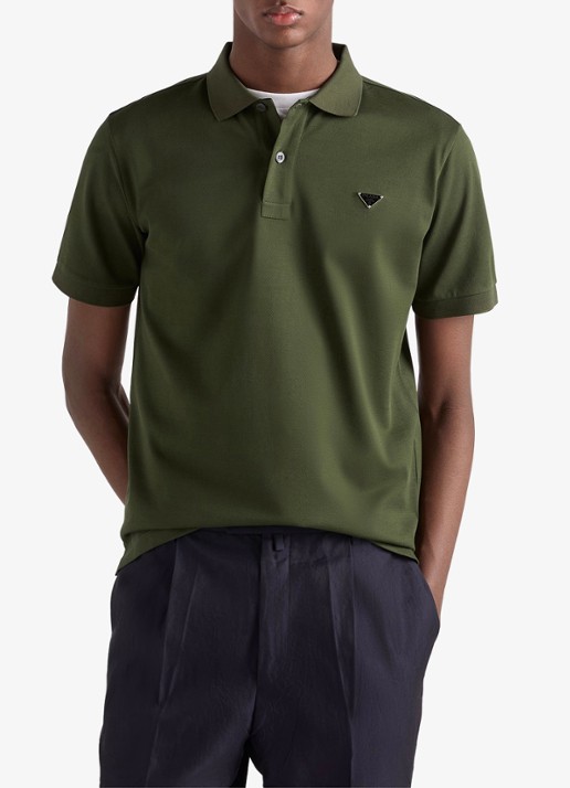 Prada Slim fit polo van piqué katoen met logo