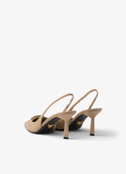 Prada Slingback van geitensuède - achterkant 4 beige