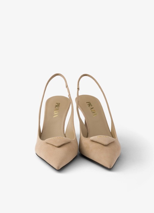 Prada Slingback van geitensuède - detail 2 beige