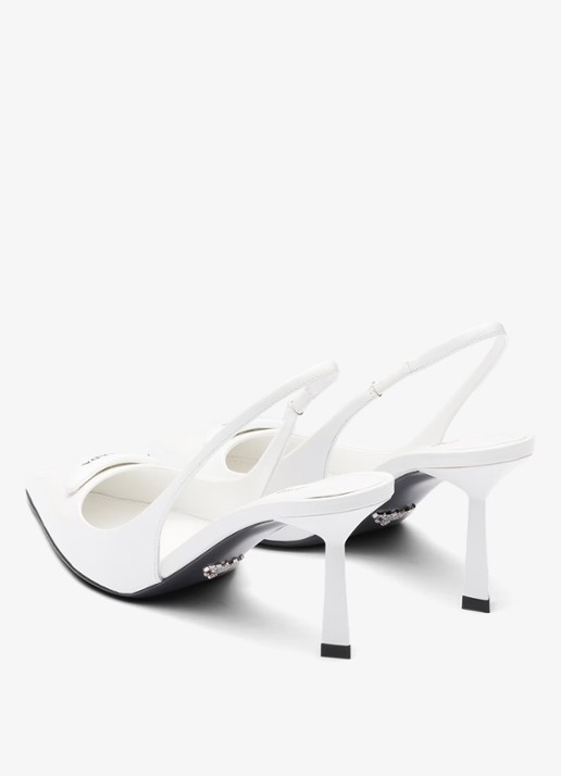 Prada Slingback van leer met logo - achterkant 6 wit