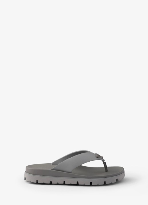 Prada Slipper met logo - voorkant 3 grijs