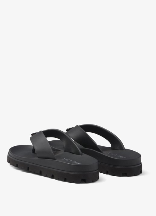 Prada Slipper met logo - achterkant zwart
