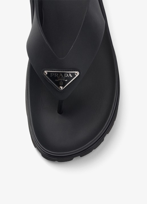 Prada Slipper met logo - detail 5 zwart