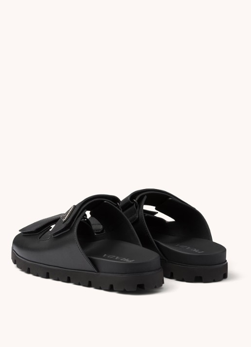 Prada Slipper van kalfsleer - detail 4 zwart