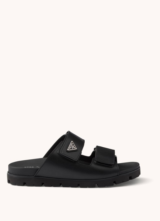 Prada Slipper van kalfsleer - voorkant 2 zwart
