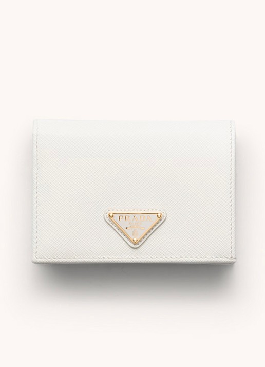 Prada Small portemonnee van kalfsleer - voorkant wit