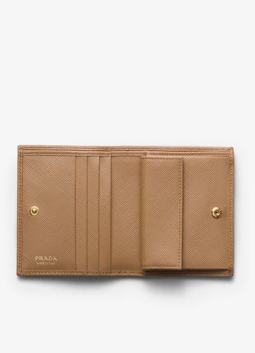 Prada Small portemonnee van kalfsleer  - voorkant 4 lichtbruin