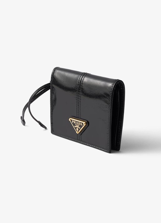 Prada Small portemonnee van kalfsleer - detail zwart