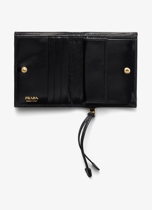Prada Small portemonnee van kalfsleer - voorkant 3 zwart