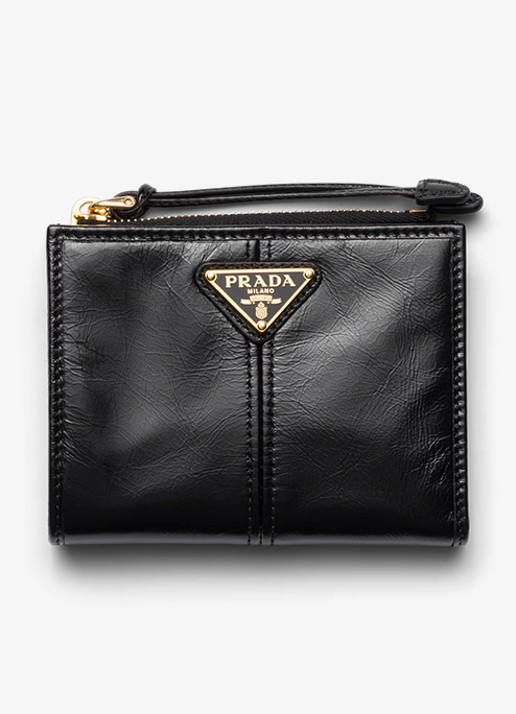 Prada Small portemonnee van kalfsleer - voorkant zwart