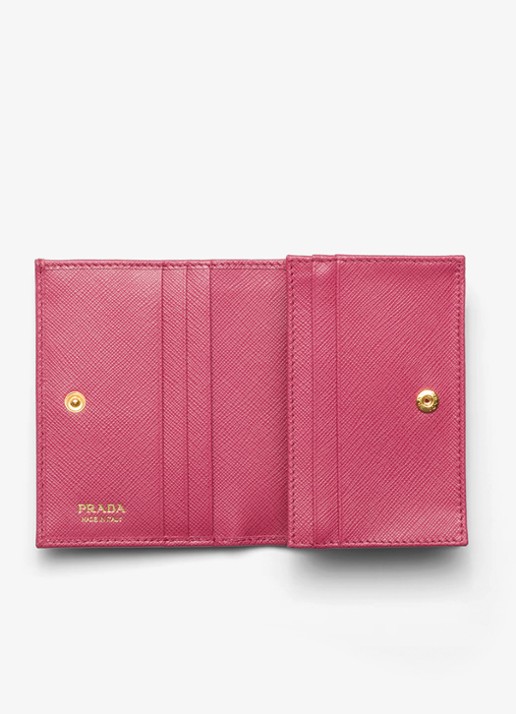Prada Small portemonnee van kalfsleer - voorkant 2 roze
