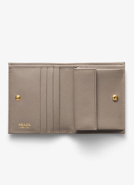 Prada Small portemonnee van kalfsleer  - voorkant 3 zand