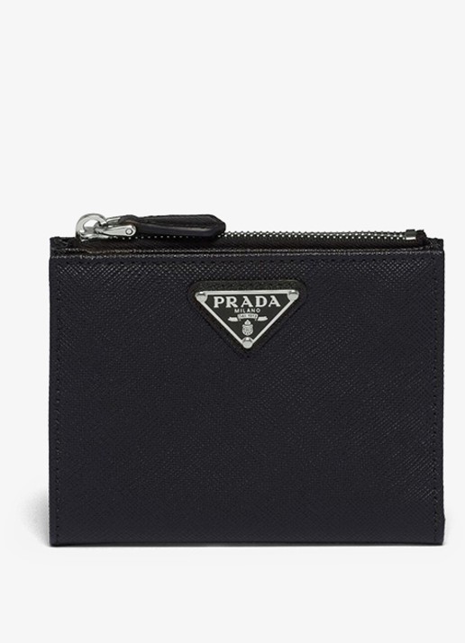 Prada Small portemonnee van kalfsleer - voorkant 9 diepzwart