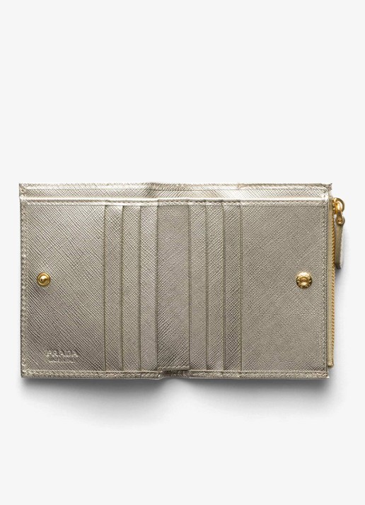 Prada Small portemonnee van kalfsleer - voorkant 3 goud