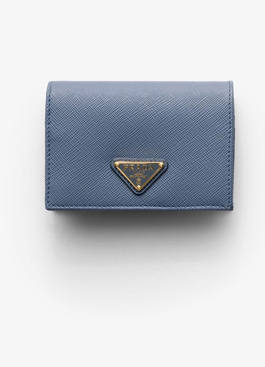 Prada Small portemonnee van kalfsleer - voorkant 3 blauw