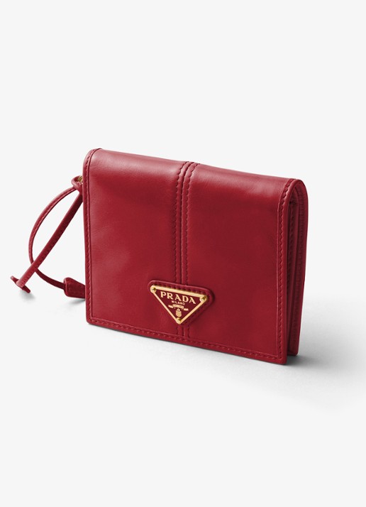 Prada Small portemonnee van kalfsleer - detail 4 rood