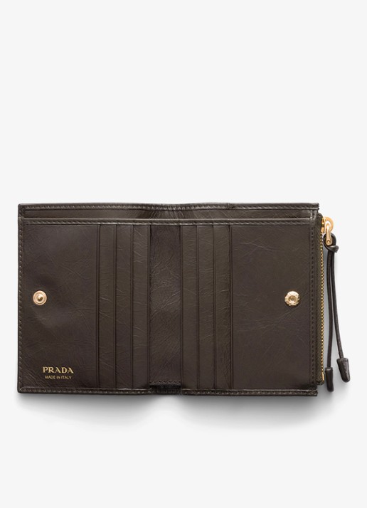 Prada Small portemonnee van kalfsleer - voorkant 4 groen