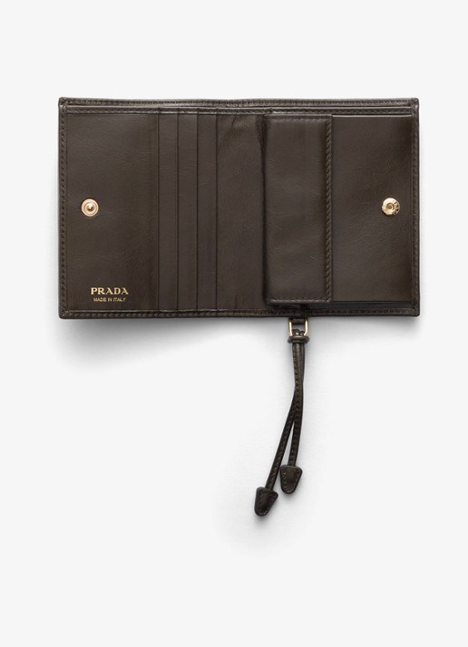 Prada Small portemonnee van kalfsleer - voorkant 2 groen