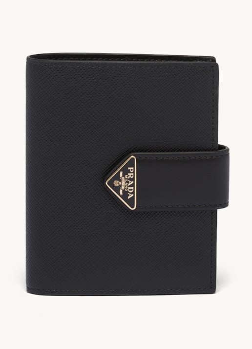 Prada Small portemonnee van leer - voorkant 2 zwart
