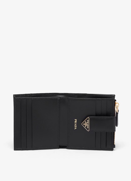 Prada Small portemonnee van leer - voorkant 5 zwart