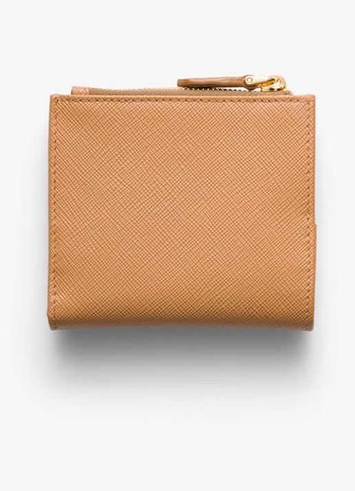 Prada Small portemonnee van leer - achterkant 4 camel